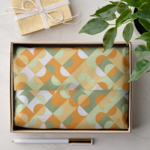 Chic Bright Green Sunny Orange Circles Art Pattern Seidenpapier