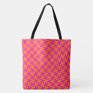 Chic Bright Orange Shock Pink Dogzahnmuster