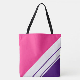 Chic Bright Pink Royal Lila White Racing Stripes