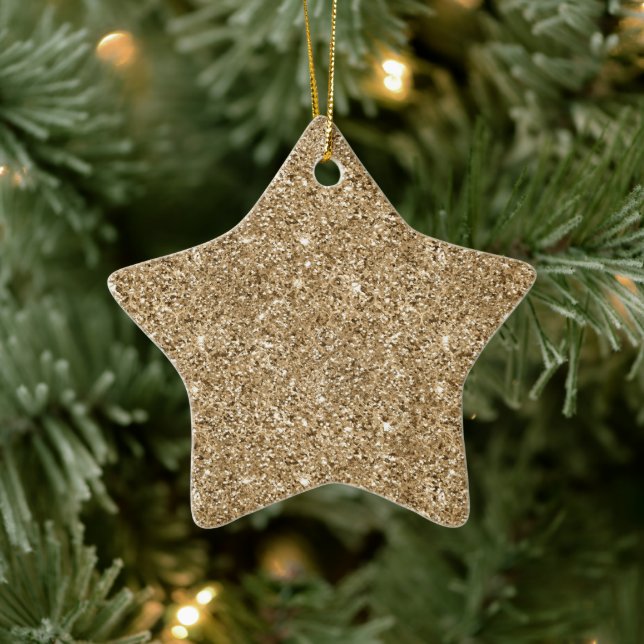Chic Bronze Gold Glitzer Keramik Ornament (Baum)