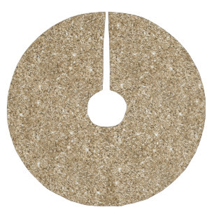 Chic Bronze Gold Glitzer Polyester Weihnachtsbaumdecke
