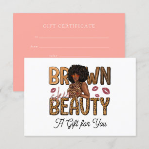 Chic Brown Beauty Geschenkgutschein Einladung