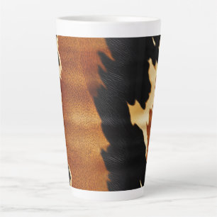 Chic Brown Black Cream Western Cowhide Milchtasse
