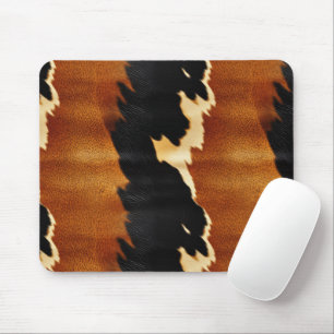Chic Brown Black Cream Western Cowhide Mousepad