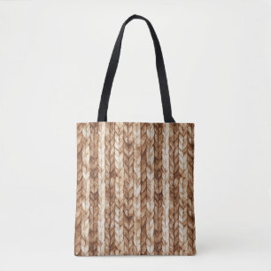 Chic Brown Cream Imitats Woven Stripes