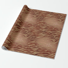 Chic Brown Cream Zebra Print Geschenkpapier