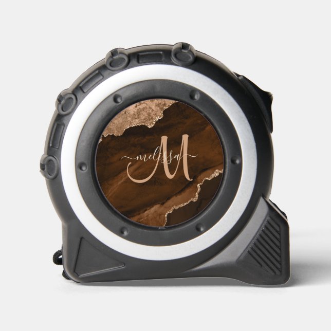 Chic Brown Gold Maßband (Vorderseite)