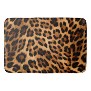 Chic Brown Leopard Print Badematte
