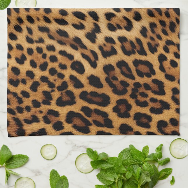 Chic Brown Leopard Print Doormat Geschirrtuch (Gefaltet)