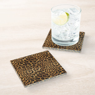 Chic Brown Leopard Print Doormat Glasuntersetzer