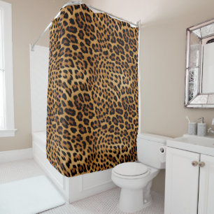 Chic Brown Leopard Print Duschvorhang