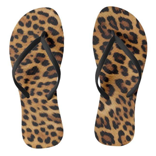 Chic Brown Leopard Print Flip Flops (Fußbett)
