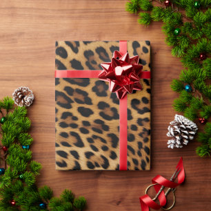 Chic Brown Leopard Print Geschenkpapier
