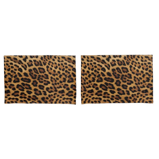 Chic Brown Leopard Print Kissenbezug (Vorderseite-Set)