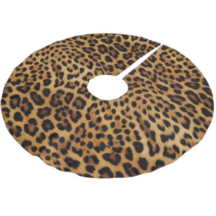 Chic Brown Leopard Print Polyester Weihnachtsbaumdecke