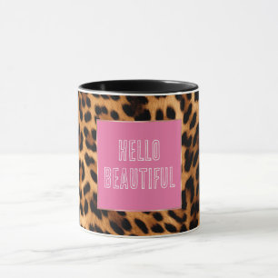 Chic Brown Leopard Print Tasse