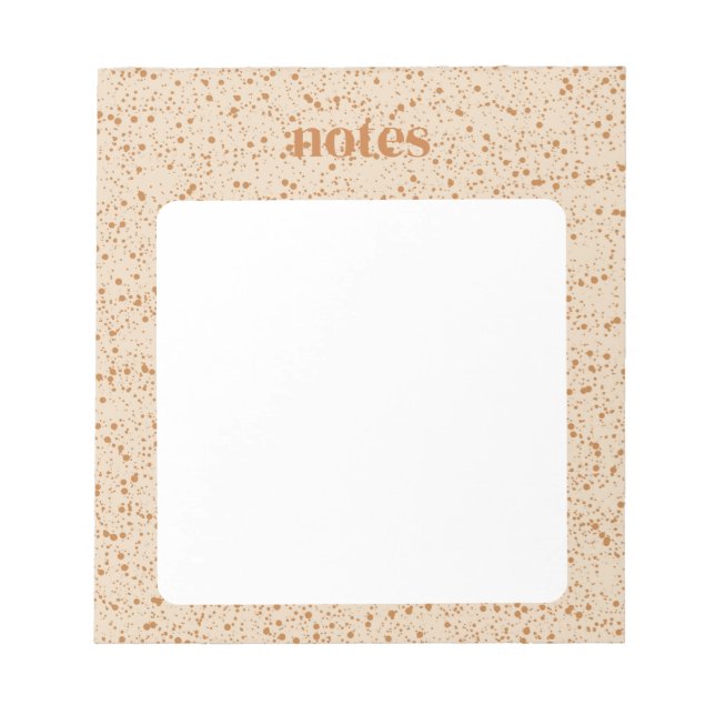 Chic Brown Polka Dots Stationery Notizblock (Vorderseite)