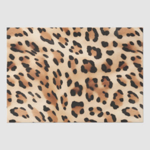 Chic Brown White Leopard Print Seidenpapier