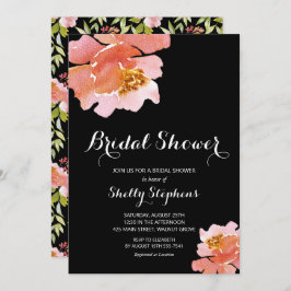 Chic Brunch und Bubbly Floral Brautparty Einladung