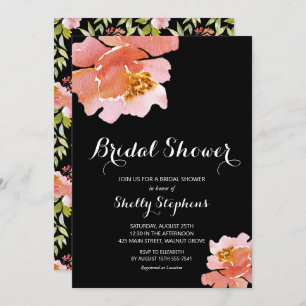 Chic Brunch und Bubbly Floral Brautparty Einladung