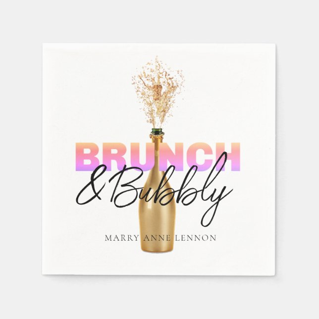 Chic Brunch und Bubbly Napkins Serviette (Vorderseite)