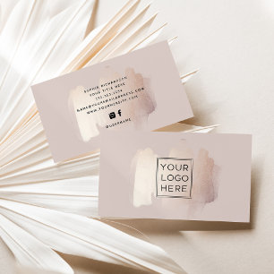 Chic Brush Stroke Imitate Rose Gold mit Logo Visitenkarte