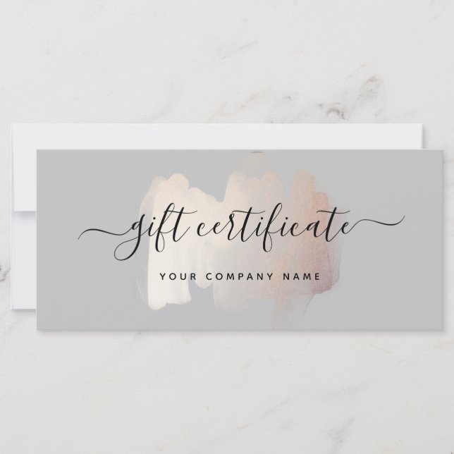 Chic Brush Stroke | Rose Gold Geschenkgutschein (Vorderseite)