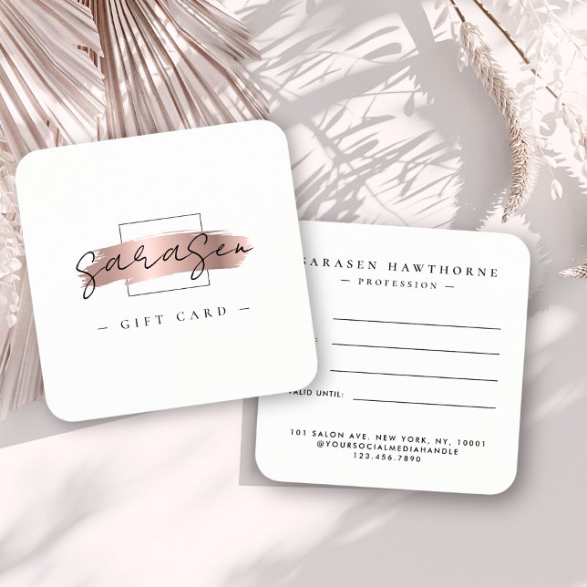 Chic Brush Stroke Rose Gold Geschenkgutschein (Von Creator hochgeladen)