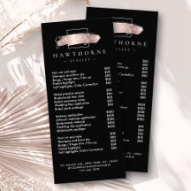 Chic Brush Stroke Salon Preisliste Services Black