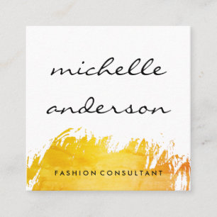 Chic Brushed Orange Expressive Quadratische Visitenkarte