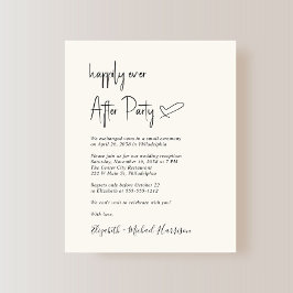 Chic Budget Cream Wedding Reception Einladung