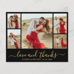 Chic Budget Foto Collage Wedding Danke Flyer