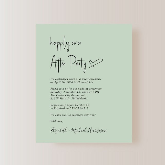 Chic Budget Sage Hochzeit Einladung (Von Creator hochgeladen)