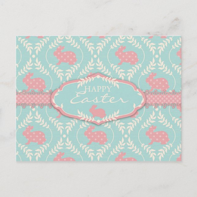 Chic Bunny Postcard Feiertagspostkarte (Vorderseite)