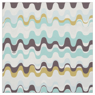 Chic bunt aquamarin braun abstraktes Wellenmuster Stoff