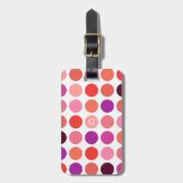 Chic bunt polka dots Muster monogramm Gepäckanhänger