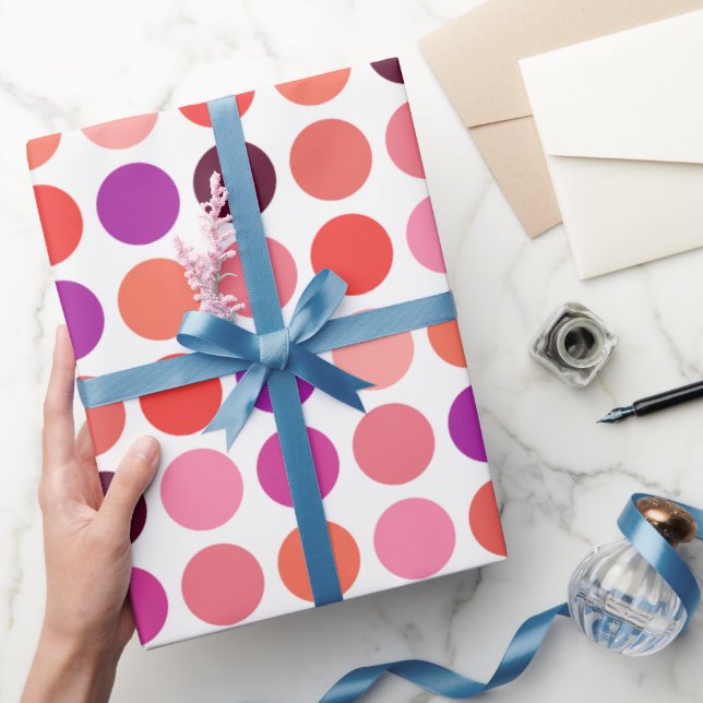Chic bunt polka dots Muster monogramm Geschenkpapier (Schenken)