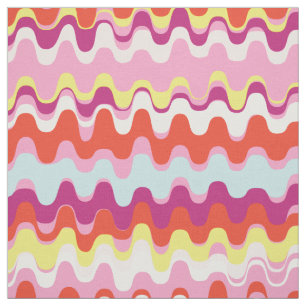Chic bunte rosa orange abstrakte Wellenmuster Stoff