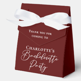 Chic Burgundy Bachelorette Party Personalized Geschenkschachtel