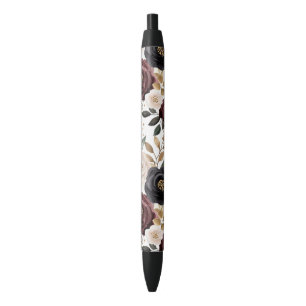 Chic Burgundy Cream Floral Kugelschreiber