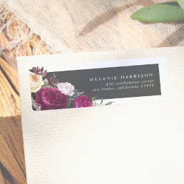 Chic Burgundy & Cream Floral Rücksendeadresse