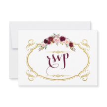 Chic Burgundy Marsala Floral Hochzeit im Herbst UA