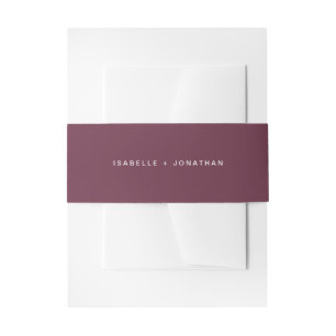 Chic Burgundy Marsala und White Wedding Einladungsbanderole