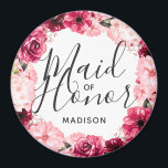 Chic Burgundy & Pink Trauzeugin für Blumenkreide Magnet<br><div class="desc">Chic Burgundy Green & Blush Pink Aquarell Blumenreath Wedding Monogram Summer oder Spring Blumen mit Watercolor Grün,  Moderne und Script Schriftart,  und elegantes Blumendesign. Trendy und Chic Wedding Trauzeugin Magnet! ~ Karo mein Shop zu sehen,  die gesamte Hochzeitssuite für dieses Design!</div>