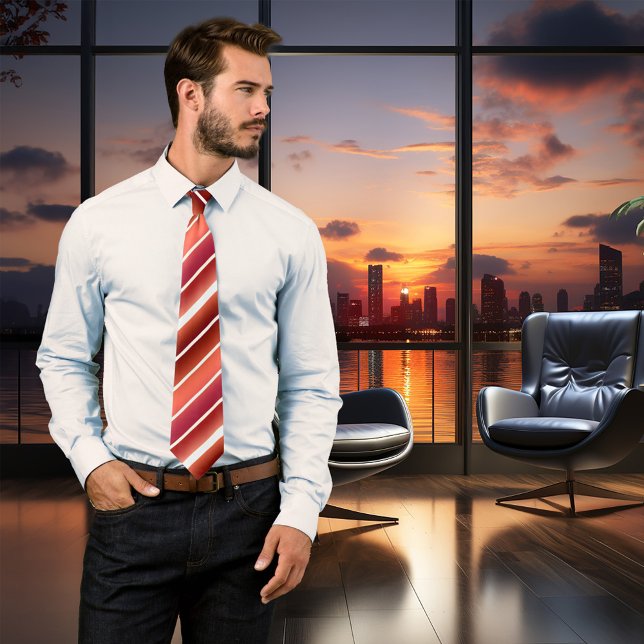 Chic Burgundy Terra Cotta Krawatte (A stylish tie in burgundy, terra cotta and ivory colors with tiny rose gold and gold lines)