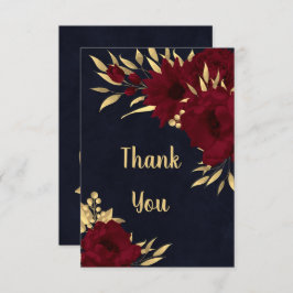 Chic burgundy und Gold Marine danke Ihnen Karte