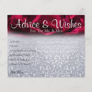 Chic Burgundy Velvet Wedding Advice wünscht Karten