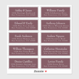 Chic Burgundy Wedding Guest Address Labels