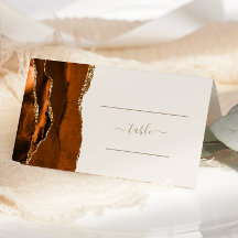 Chic Burnt Orange Gold Agate Ivory Wedding Table