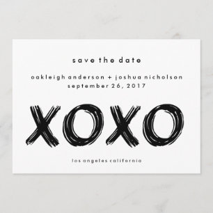 Chic-Bürsten-Anschlag XOXO einfach Save the Date